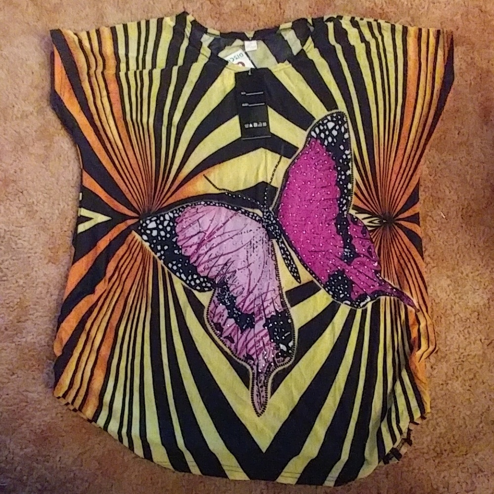 Butterfly bedazzled blouse